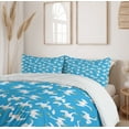 thumbnail image 6 of Ambesonne Goose Duvet Cover Sets, Feathery Repetitive Birds, 2-Queen, Earth Yellow Blue and White, 6 of 7