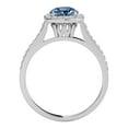 thumbnail image 3 of Mauli Jewels Engagement Rings for Women 1.35 Carat Halo Unique Design Blue Diamond Engagement Wedding Ring 4-prong 14k Solid White Gold, 3 of 6