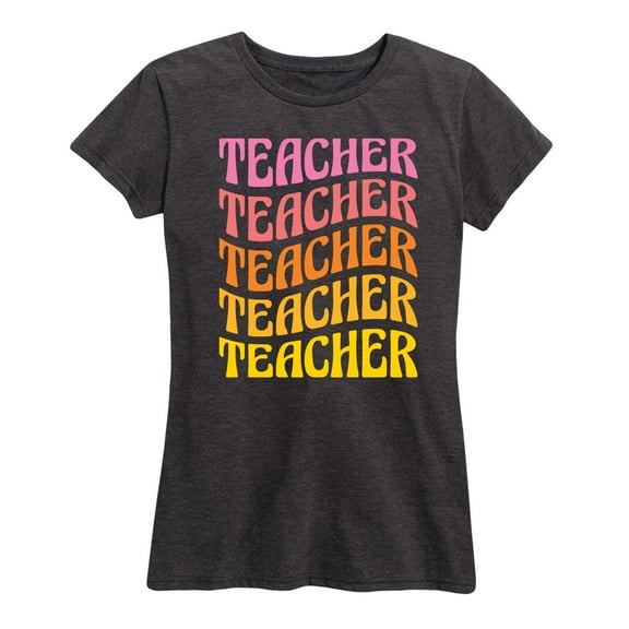 Instant Message - Teacher Colorful Stacked - Women's Short Sleeve Graphic T-Shirt