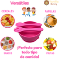 thumbnail image 4 of Plato hondo para bebé con base de succión antiderrames de silicona con cuchara y tenedor de silicón incluidos Rosa Vanilla Bunny Plato hondo con base de succión de silicona, cuchara y tenedor incluídos, 4 of 4