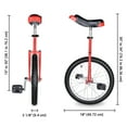 thumbnail image 6 of Yescom 18 In Wheel Outdoor Unicycle Skid-proof Tire Fitness Bicycle Balance Training for Adults Teenagers Kids, Red, 6 of 8