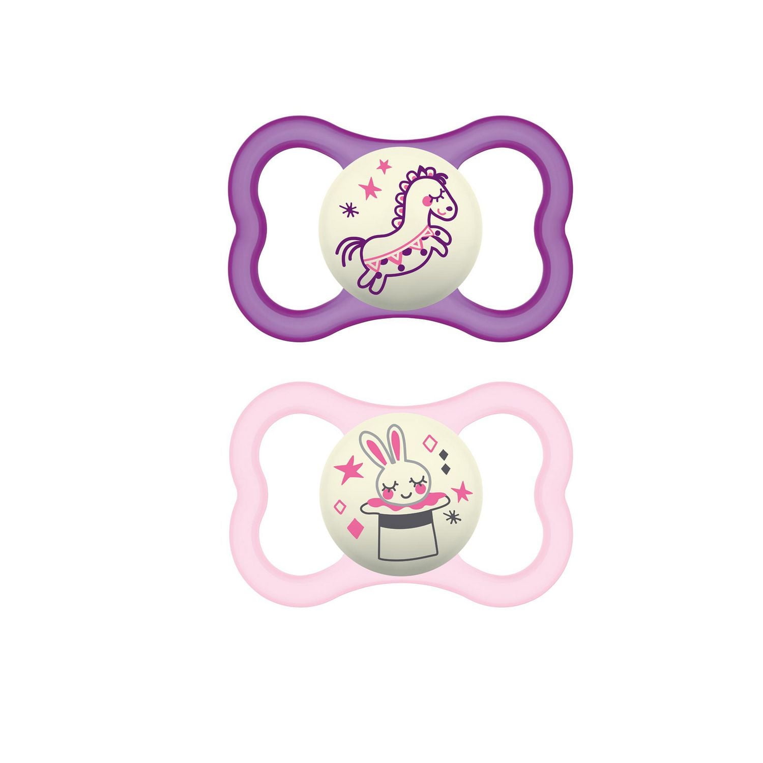 MAM Air Night Pacifiers (2 pack), MAM Sensitive Skin Pacifier 16+ Months, Glow in the Dark Pacifier, Best Pacifier for Breastfed Babies, Assorted, Baby Pacifiers, MAM Air Night Pacifier Asst 16+