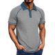 thumbnail image 2 of pstuiky camisetas de manga corta para hombre, Blusa de manga corta con cuello vuelto, transpirable, con botones y color liso para hombre camisetas de hombre xxl, 2 of 7