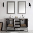 thumbnail image 3 of Vinnova Gela 60" Double Vanity in Gray with Carrara White Marble Countertop and Mirror, 3 of 7