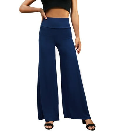

Doublju Women s Basic Comfy High Waist Wide Loose Leg Yoga Pajama Pants