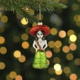 thumbnail image 2 of Northlight 5.75" Red and Green Latina Lady Glass Christmas Ornament, 2 of 5