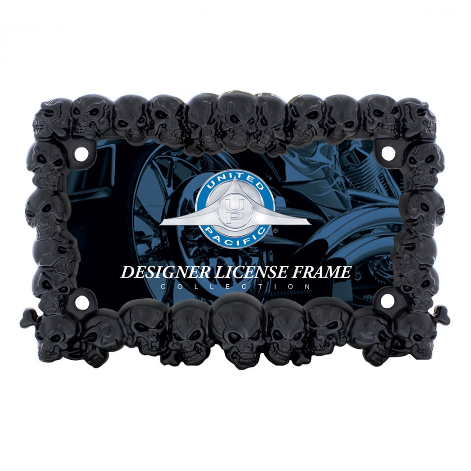 United Pacific Industries 50116 Black Skull License Plate Frame