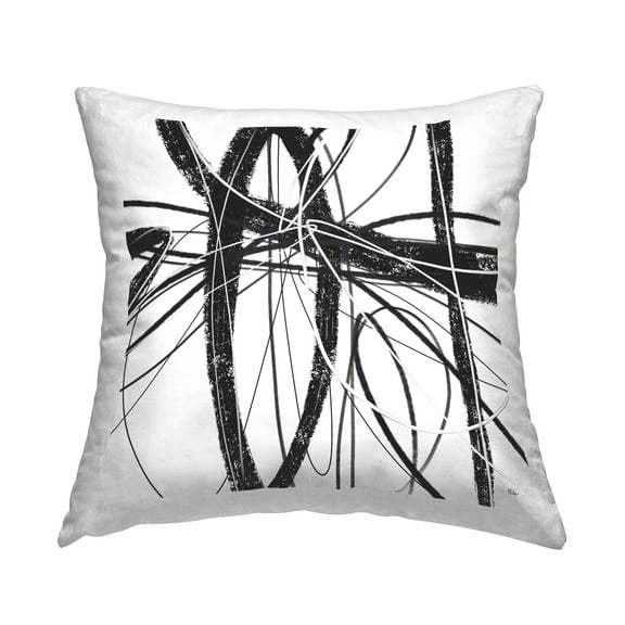 Stupell Industries Abstract Swirling Lines Square Decorative Printed Throw Pillow, 18 x 18