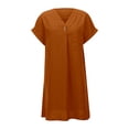 thumbnail image 3 of WILLBEST Vestidos De Verano Para Mujer, Vestido Playero De Lino De Color Liso Con Mangas Cortas Y Cuello En V, Ligero, Transpirable Y Elegante, Informal, Para Vacaciones, Viajes Y Uso Diario., 3 of 3