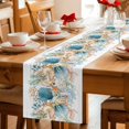 thumbnail image 5 of Vintage Beach Coastal Table Runner - 70 Inch Long Nautical Shell Starfish Coral Summer Cotton and Linen Blended Dress Scarves Farmhouse Table Runner for Kitchen Dining, Coffee Table, 13" x 70", 5 of 8