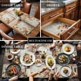 thumbnail image 3 of Farmhouse Pink Floral Placemats for Dinning Table Set of 6, Spring Vintage Botanical Flowers Burlap Kitchen Place Mats Waterproof Cloth Table Mats, Indoor Outdoor Placemats Easy Clean Dinner Decor, 3 of 8