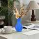 thumbnail image 4 of Textura cerámica imitativa de jarrón plástico hidropónico | Recipiente decorativo para arreglos florales | Compartimento de almacenamiento de agua | Diseño de piña corrugada | Blanco, Naranja, Azul,, 4 of 6
