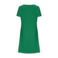 thumbnail image 4 of SnZhenSolid Color Dress for WomenWomen's Fashion Solid Color Short Short Sleeve V-Neck Mid-Calf Dress, 4 of 4