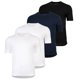 thumbnail image 1 of YOURBASICS Camiseta de hombre, pack de 4 - IAN, algodón, corte regular, cuello redondo, básica Blanco/Negro/Azul Oscuro 2XL (XX-Large), 1 of 7
