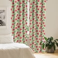 thumbnail image 2 of Ambesonne Tropical Window Curtains, Pomegranates Flowers Leaf, Each 28" W x 95" L, Dark Coral and Reseda Green, 2 of 4