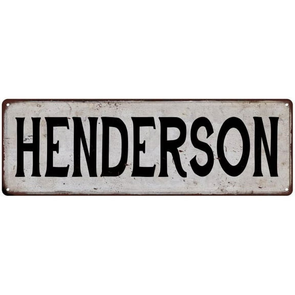 HENDERSON Vintage Look Rustic Chic Metal Sign 8x24 108240036931