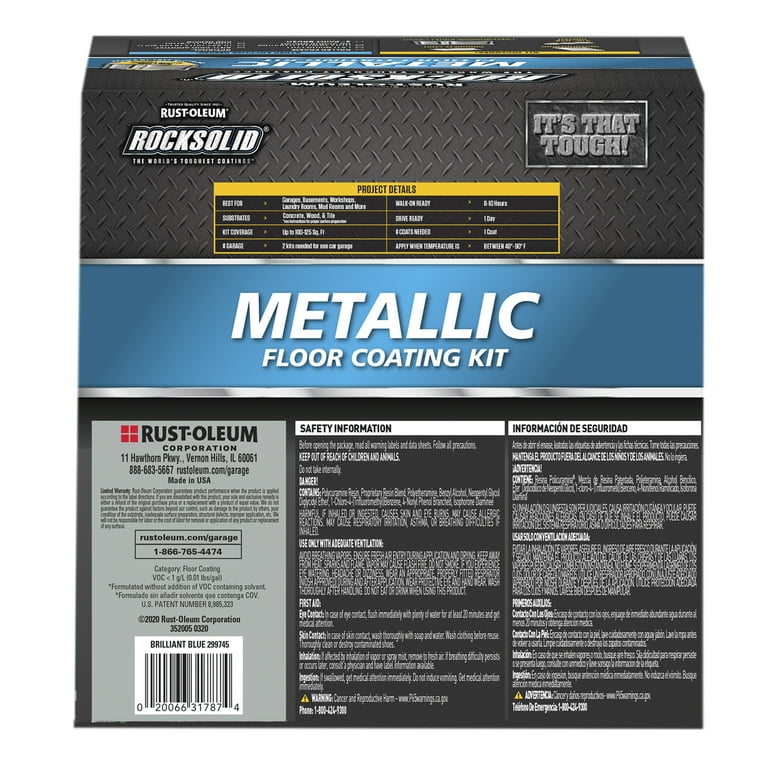 Brilliant Blue, Rust-Oleum RockSolid Metallic Floor Coating