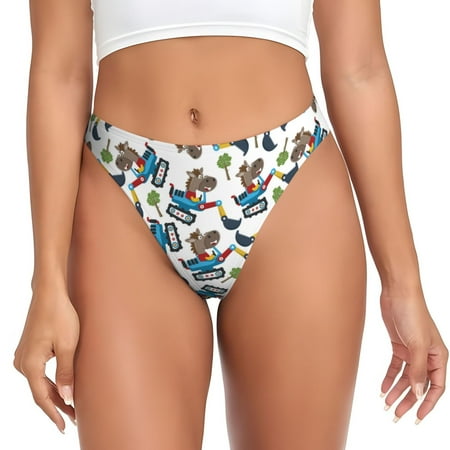 Sigee Funny Excavator for Women s G-String Panty  Low Rise  Soft Lace Perfect for Everyday Wear or Special Occasions-4X-Large