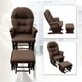 Nursery Glider Rocking Chair with Ottoman, Thick Padded Cushion Seating, Armrests and