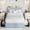 Full-Blue, variant on Twin/Twin XL/Full/Queen Size Bed Frame, Velet Upholstered Platform Bed Frame with Adjustable Storage Headboard and 2 Drawers, with LED Lights, No Box Spring Needed, Easy Assembly