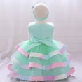 thumbnail image 3 of HAWEE Baby Girls Flower Dress Toddler Kids Ruffles Party Wedding Princess Dresses Tutu Pageant Gown with Headband, 3 of 7