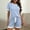 Blue, variant on Jerdar Pajama Set for Women Color Block Viscose 2 Piece Soft Lounge Set Short Sleeve Tops and Shorts Sleepwear Free Size