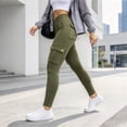 thumbnail image 5 of Jesvior Plus Size Women's High Waisted Cargo Yoga Leggings with Pockets Tummy Control Stretch Workout Leggings Running Athletic Gym Activewear, 5 of 9