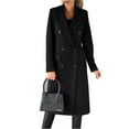 thumbnail image 1 of LUXUR Women Double-breasted Outwear Button Down Autumn Overcoats Black 3XL, 1 of 3