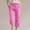 Hot Pink, variant on Teen Girls Casual Cotton Linen Capri Pants Lightweight Summer Loose Elastic Waist Lounge Trousers for Kids 3-14 Years
