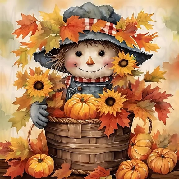 Pumpkin Sunflower Diamond Painting Kits for Adults,5D Fall Diamond Art Kits for Adults Beginners,DIY Full Round Drill Diamond Dot Painting Gem Art Kits for Home Decor 12 x12 Inch