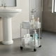 thumbnail image 4 of Carrito de almacenamiento redondo con ruedas de 2 niveles, estante de plástico transparente para cocina, baño y sala de estar, organizador multicapa con ruedas, carrito portátil para organizar el hog, 4 of 6