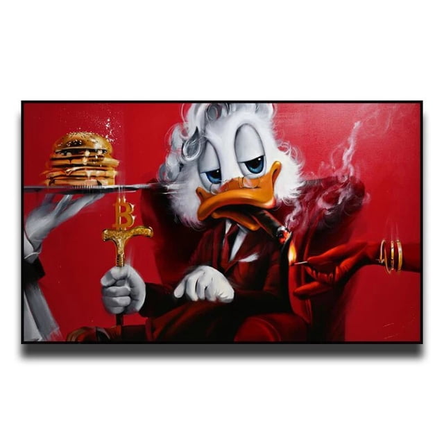 Pintura decorativa de lienzo de personaje clásico de Disney, cartel de Arte de estrella de película de dibujos animados del Pato Donald, decoración de pared moderna para el hogar, Mural