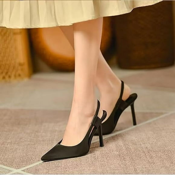 Women's Fashion Pumps Closed Pointed Toe High Kitten Heels Sexy Casual Summer 2024 Slingback Slip-on Dress Shoes Shoes for Women Girls
