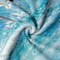 thumbnail image 2 of Funny Bear Shower Curtain, Cute Funcy Amusing Bear Riding Shark on Sea Ocean Shower Curtain Set, Blue Nautical Humorous Animal Waterproof Fabric Bathroom Curtain with Hooks, 2 of 7