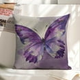 thumbnail image 6 of A purple butterfly Linen toss pillowcase Decoration pillowcase Gift preferred 24x24" Cushion cover 4 set Sofa pillowcase Sofa bedroom living room car, 6 of 8