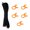 Black with 5 Orange Tensioners, variant on Paracord Planet 95 Reflective Cord + 5 Tensioners for Family Fun&nbsp;