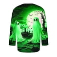 thumbnail image 3 of Camisas de Manga Larga para Hombres Imprimir Blusa de Manga Corta de Cuello Redondo, Camisas de Lino para Hombres, 3 of 4