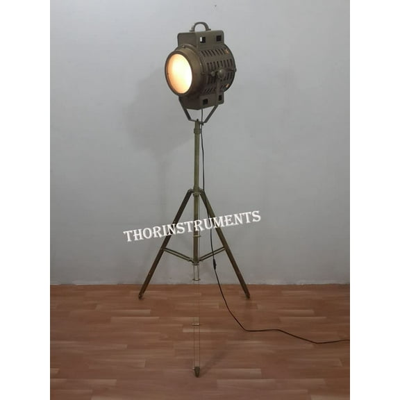Vintage Hollywood Spot Light Searchlight Studio Floor Lamp With Tripod Stand