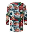thumbnail image 4 of BiZtdJrK Black and Friday Sales Womens 3/4 Sleeve Shirts Christmas Cute Graphic Tees Trendy 3D Print Pullover Blouses Casual Round Neck Tops Fall Clothes Multicolor M, 4 of 6
