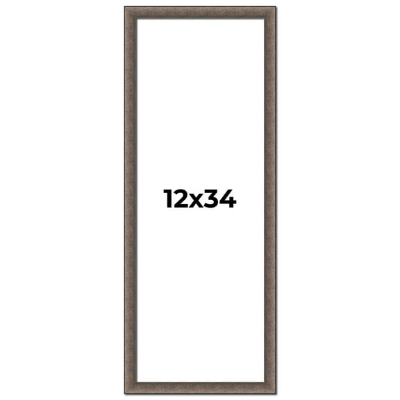 12x34 Frame Silver Real Wood Picture Frame Width 1.25 Inches | Interior Frame Depth 0.5 Inches |