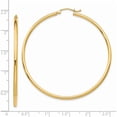 thumbnail image 4 of 14K Yellow Gold Polished 2X55mm Tube Hoop Earrings (55 X 56) Made In Peru t922, 4 of 5