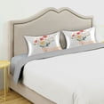thumbnail image 3 of Yayeee Pillowcase Standard Size Set of 2 Satin Wrinkle Resistant Pillow Case, Gray Cute Flower, 3 of 7