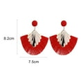 thumbnail image 6 of Grandest Birch 1 Pair Women Creative Bohemia Fringed Fan Shape Dangle Earrings Jewelry Gift for Party Metal Multi-color, 6 of 8