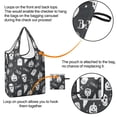 thumbnail image 4 of 5 Pack Foldable Shopping Bag,Ghost Boo Halloween Pattern Reusable Grocery Bags with Pockets,Large Reusable Tote Bags with Handles Waterproof & Lightweight, 4 of 6