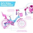 thumbnail image 6 of Korimefa 16 inch Kids Bike for Girls Ages 6 7 8 9 Years Old, Children Bike with Training Wheels, Kickstand, Toddler Girls Bike, Blue, 6 of 10