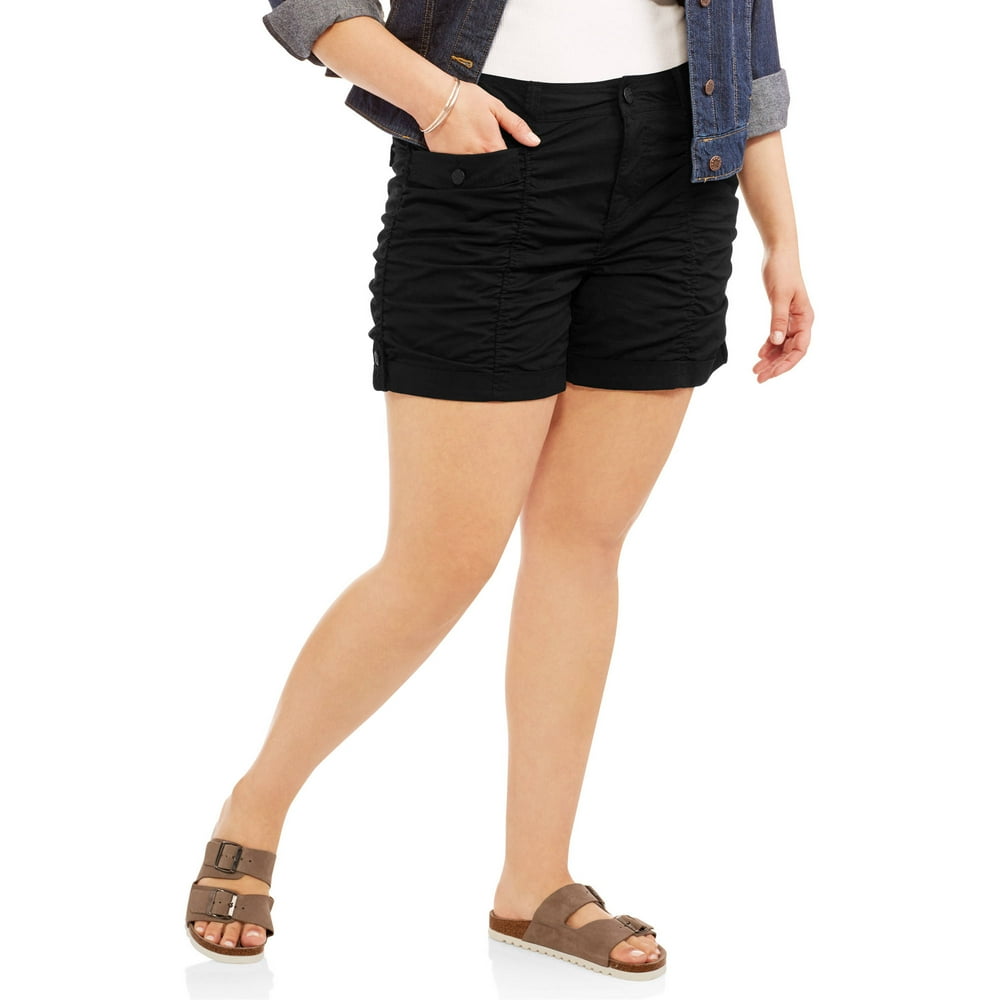 Faded Glory Women's Plus Ruched Shorts