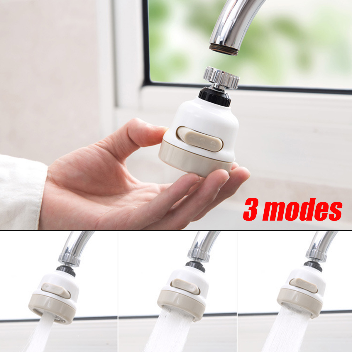 MSKJ Booster Shower Kitchen Home Water Filter Tap Head 360 Degree Rotating Faucet Nozzle