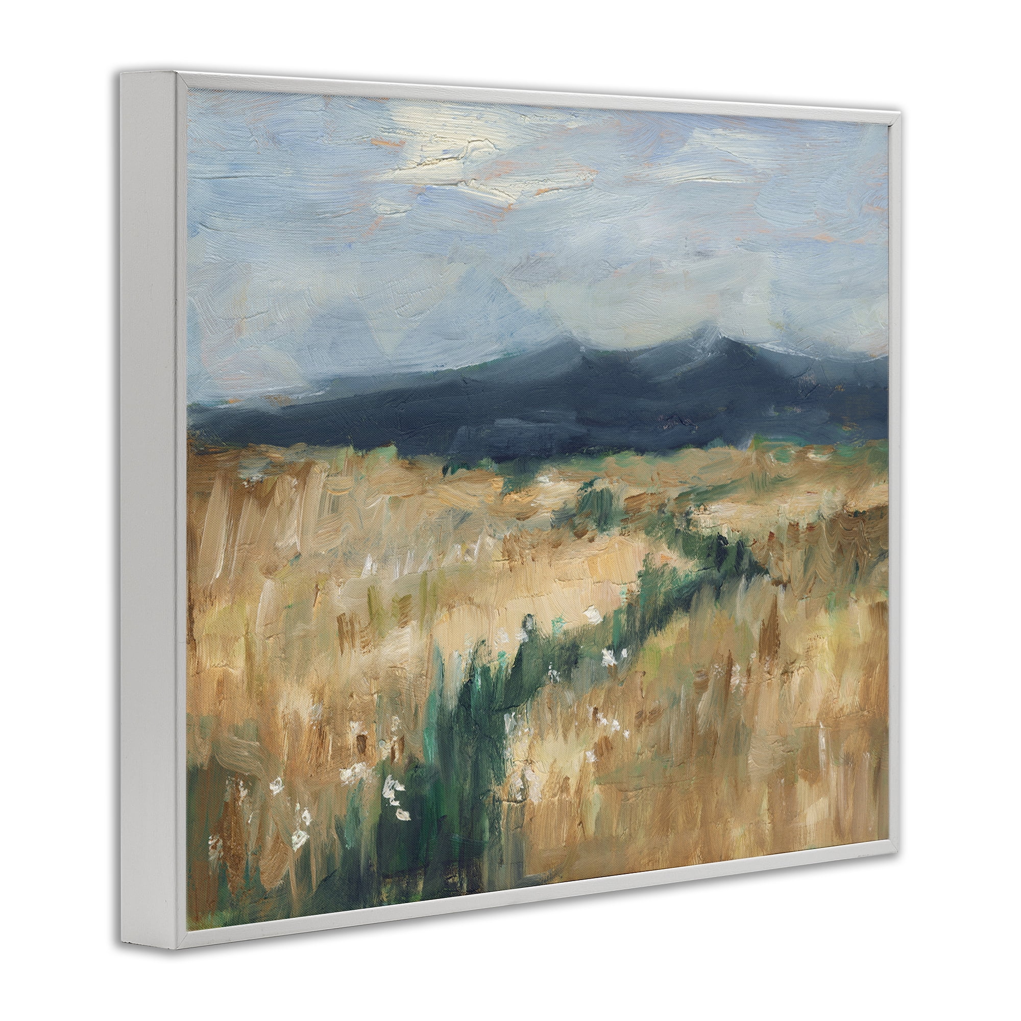 Stupell Industries Mountainous Trail Landscape Landscape Painting White Framed Art Print Wall Art, 20 x 16