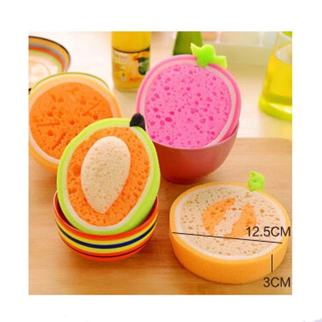 Kitchen Towel Set,Kitchen Dish Towels Fruit Style Dish Towel Sponge Wipe Fruit Style Thickened Sponge Scouring Pad Kitchen Strong Decontamination Dishcloth Dish Towels for Kitchen