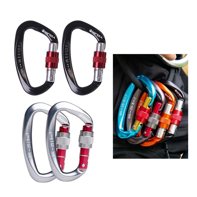 4pcs Gancho de Bloqueo automático Cola Clips de mosquetón de escalada